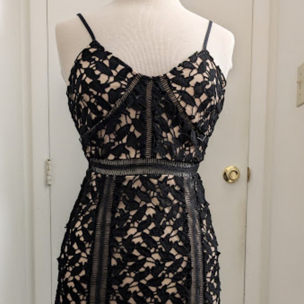 Sexy Black and Nude Dress with Cutout Detailing | Size XS | Charlotte Russe